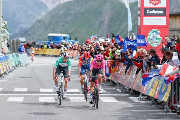 CYCLING - Oesterreich Rundfahrt 2026 BAD KLEINKIRCHHEIM,AUSTRIA,09.JUL.26 - CYCLING - Tour of Austria, stage 2, Bad Kleinkirchheim - Heiligenblut. Image shows Kevin Vermaerke (USA UAE Team Emirates XRG), Bauke Mollema (NED Lidl-Trek) and James Shaw (GBR EF Education - EasyPost).  GEPAxpictures xDavidxGeieregger