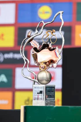 CYCLING - Oesterreich Rundfahrt 2026 BAD KLEINKIRCHHEIM,AUSTRIA,09.JUL.26 - CYCLING - Tour of Austria, stage 2, Bad Kleinkirchheim - Heiligenblut. Image shows the trophy.  GEPAxpictures xDavidxGeieregger