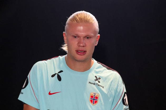FT LAUDERDALE, FL - JULY 09: Erling Haaland 9 of Norway is seen during a Norway team press conference, PK, Pressekonferenz prior to a FIFA World Cup, WM, Weltmeisterschaft, Fussball 26 Quarter-Final game between Norway and England on July 8, 2026 at the Inter Miami CF Stadium, Fort Lauderdale, Florida.(Photo by Chris Arjoon) SOCCER: JUL 09 FIFA World Cup 26 - Norway Training EDITORIAL USE ONLY Icon26070900000001