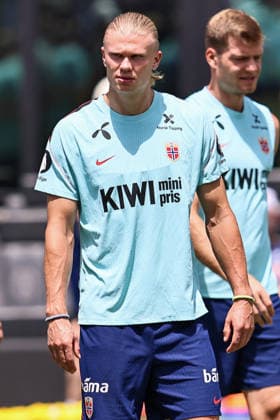FT LAUDERDALE, FL - JULY 09: Erling Haaland 9 of Norway is seen attending a Norway team training session prior to a FIFA World Cup, WM, Weltmeisterschaft, Fussball 26 Quarter-Final game between Norway and England on July 8, 2026 at the Inter Miami CF Stadium, Fort Lauderdale, Florida.(Photo by Chris Arjoon) SOCCER: JUL 09 FIFA World Cup 26 - Norway Training EDITORIAL USE ONLY Icon26070900000010
