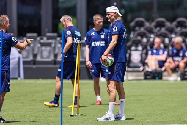 FT LAUDERDALE, FL - JULY 09: Stale Solbakken of Norway is seen attending a Norway team training session prior to a FIFA World Cup, WM, Weltmeisterschaft, Fussball 26 Quarter-Final game between Norway and England on July 8, 2026 at the Inter Miami CF Stadium, Fort Lauderdale, Florida.(Photo by Chris Arjoon) SOCCER: JUL 09 FIFA World Cup 26 - Norway Training EDITORIAL USE ONLY Icon26070900000012