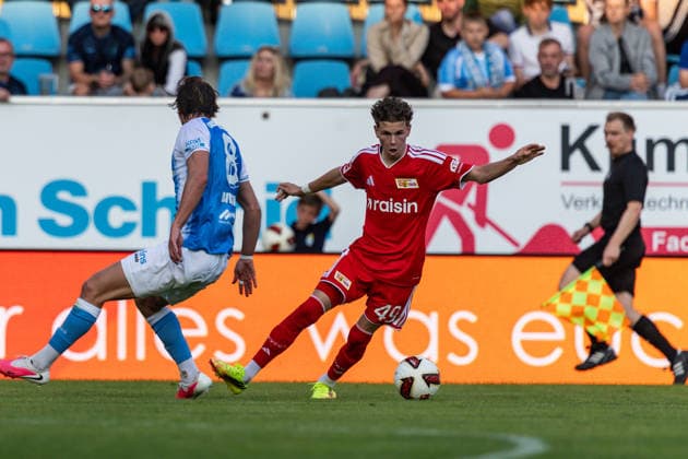09.07.2026, GER, Testspiel, Saison 2026 2027), Chemnitz, Chemnitzer FC - 1. FC Union Berlin Linus Güther Linus Guether (1. FC Union Berlin 49) Einzelaktion Aktion (Nur 1. - 3. Liga: DFB DFL regulations prohibit any use of photographs as image sequences and or quasi-video) *** July 9, 2026, GER, Friendly Match, 2026–2027 Season, Chemnitz, Chemnitzer FC vs. 1. FC Union Berlin, Linus Güther, Linus Guether, 1. FC Union Berlin 49, Individual Play, Play, Only 1, 3rd League, DFB, DFL regulations prohibit any use of photographs as image sequences and or quasi-video nordphotoxGmbHx xNachnamexFotograf nph00051