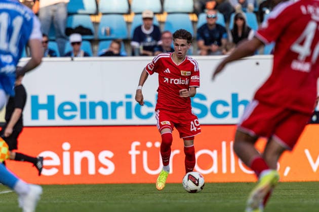 09.07.2026, GER, Testspiel, Saison 2026 2027), Chemnitz, Chemnitzer FC - 1. FC Union Berlin Linus Güther Linus Guether (1. FC Union Berlin 49) Einzelaktion Aktion (Nur 1. - 3. Liga: DFB DFL regulations prohibit any use of photographs as image sequences and or quasi-video) *** July 9, 2026, GER, Friendly Match, 2026–2027 Season, Chemnitz, Chemnitzer FC vs. 1. FC Union Berlin, Linus Güther, Linus Guether, 1. FC Union Berlin 49, Individual Play, Play, Only 1, 3rd League, DFB, DFL regulations prohibit any use of photographs as image sequences and or quasi-video nordphotoxGmbHx xNachnamexFotograf nph00051