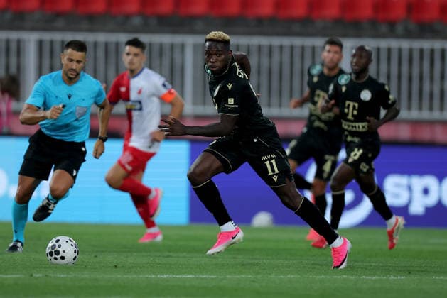 Vojvodina v Ferencvaros, UEFA Europa League first qualifying round, 1st leg, season 2026 2027 Novi Sad, Serbia. 9th July, 2026. Ferencvaros Bamidele Yusuf during the UEFA Europa League first qualifying round first leg football match between Vojvodina and Ferencvaros on July 9. 2026. in Novi Sad, Serbia. Novi Sad Serbia Copyright: xPedjaxMilosavljevic STARSPORTx x