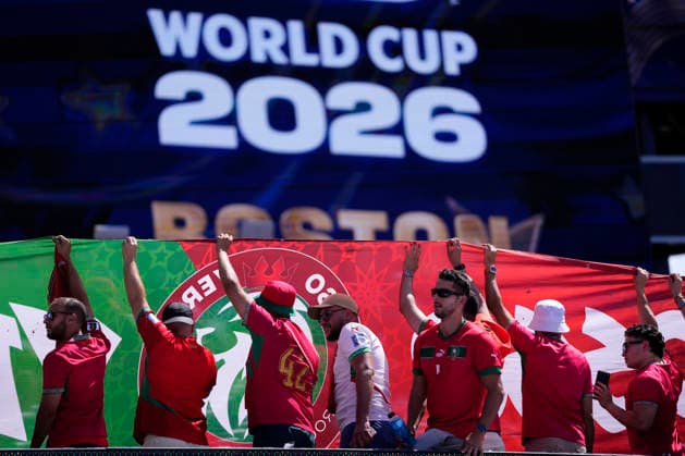 France v Morocco: Quarter Final - FIFA World Cup, WM, Weltmeisterschaft, Fussball 2026 Supporters of Morocco celebrate during the FIFA World Cup 2026 Quarter Final match between France and Morocco at Boston Stadium on July 9, 2026 in Foxborough, Massachusetts. Foxborough MA United States  Copyright: xJosexBretonx originalFilename:bretonhernandez-francevm260709_npnqE.jpg