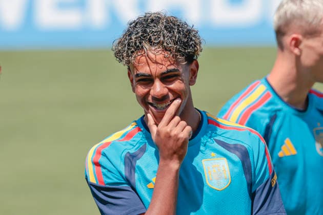 Lamine Yamal during a training session of the national team, Nationalteam of Spain in Los Angeles, US, 9 July 2026, on the eve of the 2026 World Cup quarter-final match against Belgium. Spanish National Team training session !ACHTUNG: NUR REDAKTIONELLE NUTZUNG!  Copyright: xLavandeiraxJrx GRAF4069 20260709-55020851308_1