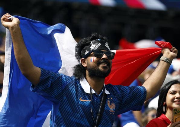 FIFA World Cup, WM, Weltmeisterschaft, Fussball 2026 quarterfinals - France vs Morocco French supporter ahead of the FIFA World Cup 2026 quarterfinals match France against Morocco, in Boston, USA, 09 July 2026. BOSTON United States  Copyright: xWILLxOLIVERx