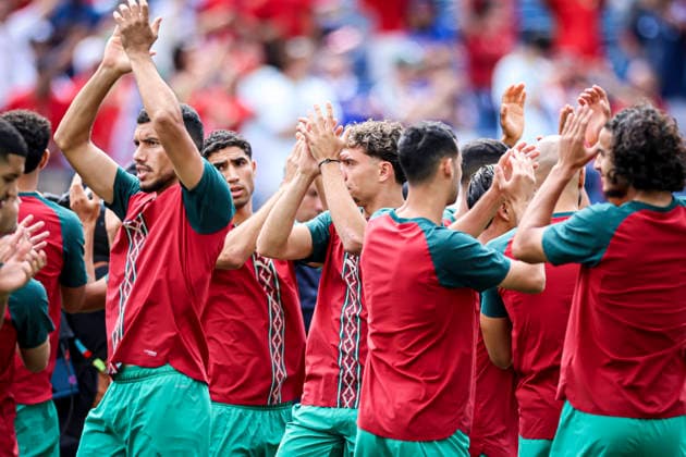 FOOTBALL : France vs Maroc Coupe du Monde de la FIFA 2026. Boston Stadium (Gillette Stadium), Foxborough, Massachusetts, Etats-Unis. 09 07 2026. Ã chauffement d avant-match des joueurs de Maroc  Copyright: xx