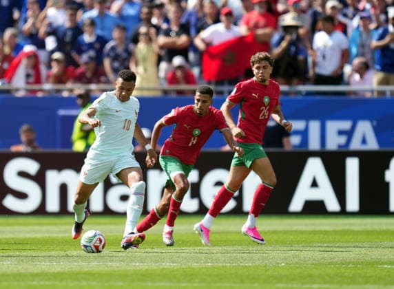 France v Morocco - FIFA World Cup, WM, Weltmeisterschaft, Fussball 2026 - Quarter Final FOXBOROUGH, UNITED STATES - JULY 09: France’s Kylian Mbappe plays the ball during the 2026 FIFA World Cup quarterfinal match between France and Morocco at Boston Stadium in Foxborough, Massachusetts, United States, on July 9, 2026. Jose Hernandez Anadolu Foxborough United States. Editorial use only. Please get in touch for any other usage.  Copyright: x2026xAnadoluxJosexHernandezx