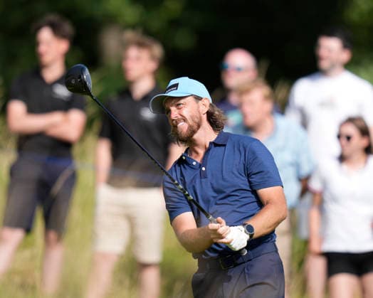 NORTH BERWICK, SCOTLAND - JULY 9: Tommy Fleetwood plays from the fourteenth tee during Round 1 of the Genesis Scottish Open at the Renaissance Club, North Berwick on July 9, 2026 in North Berwick, Scotland Genesis Scottish Open Round 1