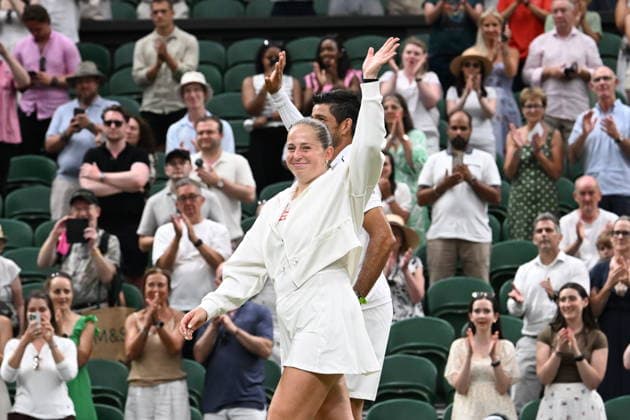 Tennis - Wimbledon 2026 - ITF - The Championships - 09 07 2026 - Tennis - Wimbledon 2026 - ITF - The Championships - 09 07 2026 - double mixte finale Ostapenko Arevalo contre Hunter Marc Polmans - Australie London  Copyright: xChryslenexCaillaud Psnewzx