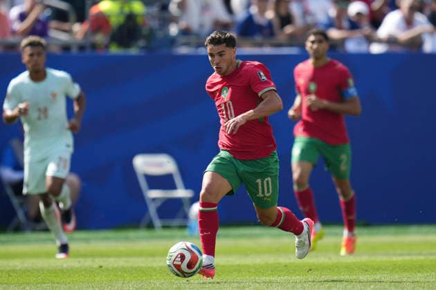France v Morocco: Quarter Final - FIFA World Cup, WM, Weltmeisterschaft, Fussball 2026 Brahim Diaz of Morocco runs with the ball during the FIFA World Cup 2026 Quarter Final match between France and Morocco at Boston Stadium on July 9, 2026 in Foxborough, Massachusetts. Foxborough MA United States  Copyright: xJosexBretonx originalFilename:bretonhernandez-francevm260709_npzvR.jpg