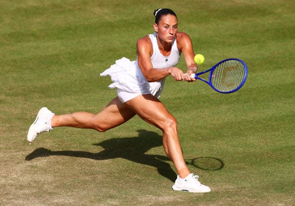 Wimbledon Championships 2026, Saturday Practice, AELTC Wimbledon, London, UK - 09 07 2026 Marta Kostyuk (UKR) in action during her Semi Final match against Linda Noskova (CZE) in the 2026 Wimbledon Championships at the AELTC London London AELTC Wimbledon London GBR, UK NEWSPAPERS OUT Copyright: xMarkxGreenwoodx