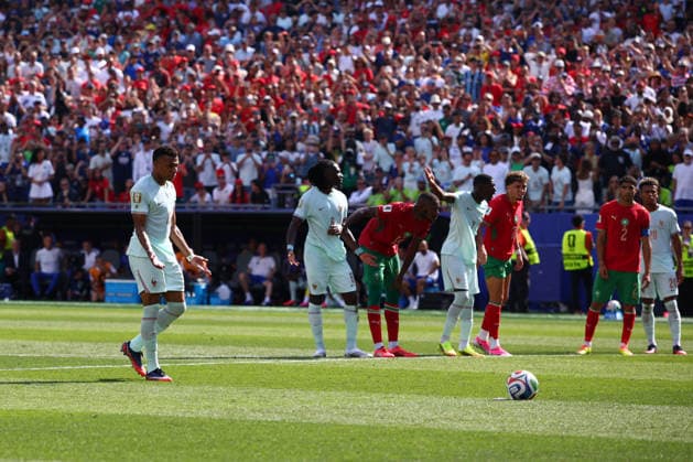 FIFA World Cup, WM, Weltmeisterschaft, Fussball 2026: France v Morocco BOSTON USA - 9th July 2026: Kylian Mbappe of France reacts as he is made to wait to take a penalty during the FIFA World Cup 2026 quarter-final match between France and Morocco at Boston Stadium Boston Boston Stadium United States of America Copyright: xCraigxMercerx xPeakxActionxPhotosx