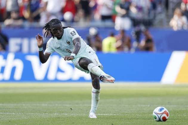 FOXBOROUGH - Manu Kone of France during the 2026 FIFA World Cup, WM, Weltmeisterschaft, Fussball quarter-final match between France and Morocco at Boston Stadium on July 9, 2026, in Foxborough, Massachusetts, United States. MAURICE VAN STEEN ANP FIFA World Cup 2026 - quarter final 2026 xVIxANPxSportx xMauricexvanxSteenxIVx 563234984 originalFilename: 563234984.jpg