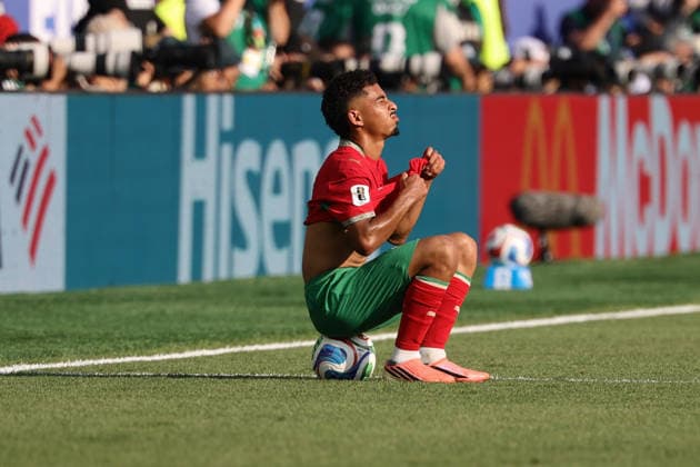 Gessime Yassine of Morocco reacts to losing to France 0-2 during the FIFA World Cup, WM, Weltmeisterschaft, Fussball 2026 Quarter Final match between France and Morocco at the Boston Stadium, Foxborough, Massachusetts on 9 July 2026. Copyright: xPeterxDovganx 45240045