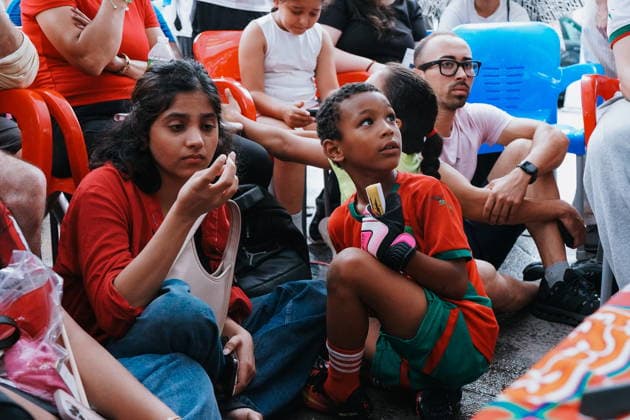 Morocco community celebrates despite defeat against France Morocco soccer fans gather in Astoria, Queens, to watch the team play against France, in New York, New York, USA, 09 July 2026. New York New York UNITED STATES  Copyright: xOLGAxFEDOROVAx