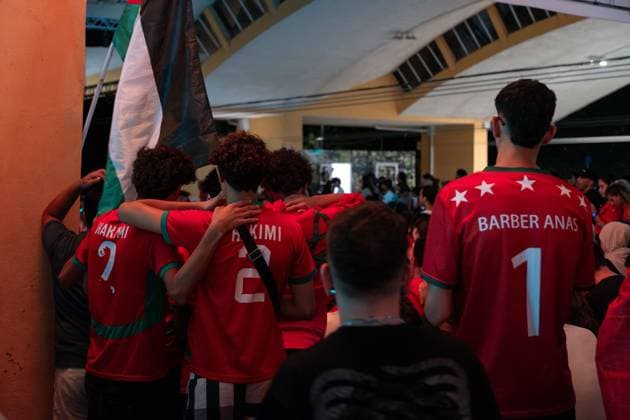 Football, 2026 FIFA World Cup, France v Morocco, Moroccan fans watch the match in Bologna