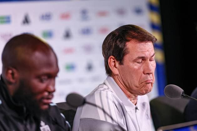 Belgium s head coach Rudi Garcia pictured during a press conference, PK, Pressekonferenz of Belgian national soccer team Red Devils, on Thursday 09 July 2026 at SoFi Stadium, Inglewood, Los Angeles County, California, USA. The Rode Duivels - Diables Rouges qualified for the knockout stage of the 2026 FIFA World Cup, WM, Weltmeisterschaft, Fussball where they ll meet Spain in the round of 8 on July 10th. BRUNOxFAHY  x180813806x