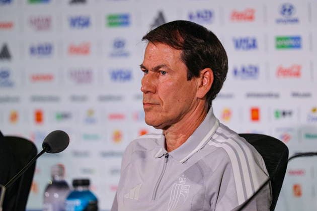 FIFA World Cup, WM, Weltmeisterschaft, Fussball 2026 - Belgium press conference, PK, Pressekonferenz Belgium head coach Rudi Garcia speaks during a press conference ahead of the FIFA World Cup 2026 quarterfinal soccer match between Spain and Belgium, at Los Angeles Stadium in Inglewood, California, USA, 09 July 2026. Spain will face Belgium on 10 July. INGLEWOOD CALIFORNIA UNITED STATES  Copyright: xCHRISxTORRESx