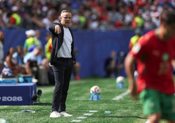 260710 -- BOSTON, July 10, 2026 -- Mohamed Ouahbi, head coach of Morocco instructs during the quarter final match between France and Morocco at the 2026 FIFA World Cup, WM, Weltmeisterschaft, Fussball at Boston Stadium in Boston, the United States, July 9, 2026. SPU.S.-BOSTON-FOOTBALL-FIFA WORLD CUP-QUARTER FINAL-FRA VS MAR XuxZijian  (SP)U.S.-BOSTON-FOOTBALL-FIFA WORLD CUP-QUARTER FINAL-FRA VS MAR IMAGO XuxZijian  imago images 0861207385