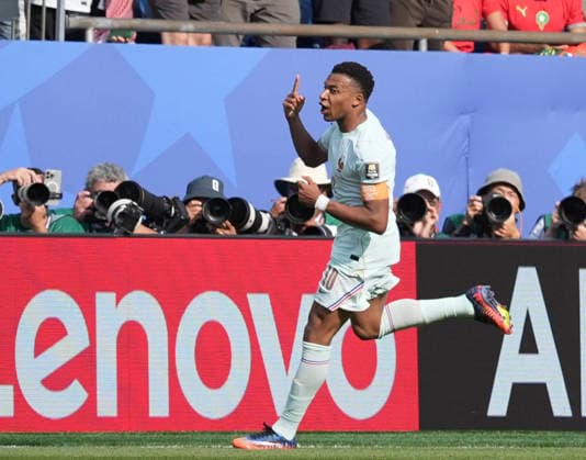 260710 -- BOSTON, July 10, 2026 -- Kylian Mbappe of France celebrates scoring during the quarter final match between France and Morocco at the 2026 FIFA World Cup, WM, Weltmeisterschaft, Fussball at Boston Stadium in Boston, the United States, July 9, 2026. SPU.S.-BOSTON-FOOTBALL-FIFA WORLD CUP-QUARTER FINAL-FRA VS MAR LuixSiuxWai  (SP)U.S.-BOSTON-FOOTBALL-FIFA WORLD CUP-QUARTER FINAL-FRA VS MAR IMAGO LuixSiuxWai  imago images 0861210030