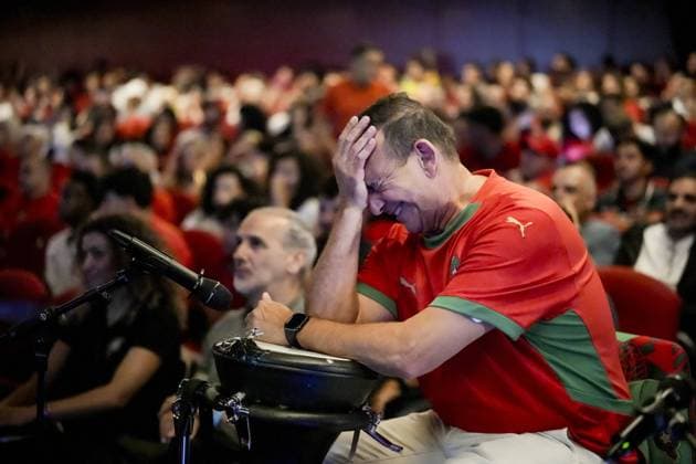 Football, 2026 FIFA World Cup, France v Morocco, Moroccan fans watch the match in Amsterdam
