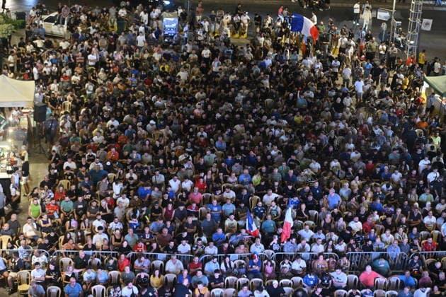Thousands gather in Beirut to watch World Cup Quarter-Final Thousands gather in Beirut to watch World Cup Quarter-Final BEIRUT, LEBANON - JULY 9: Thousands of football fans gather to watch the World Cup quarter-final match between Morocco and France on a giant screen set up in in the Al-Jadeed el-Cedide district of Beirut, Lebanon on July 9, 2026. Houssam Shbaro Anadolu Beirut Lebanon. Editorial use only. Please get in touch for any other usage.  Copyright: x2026xAnadoluxHoussamxShbarox Beirut Lebanon. Editorial use only. Please get in touch for any other usage.  Copyright: xIMAGO AnadoluxAgencyxIMAGO HoussamxShbarox