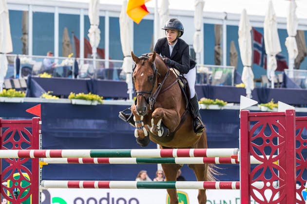 260710 Zascha Nygaard of Denmark with horse Com On Drako de Maugre competes in Stiftelsen Falsterbo Horse Show Prize during the Falsterbo Horse Show on July 10, 2026 in Falsterbo. Photo: Christian Örnberg BILDBYRAN COP 166 CO0709 ridsport equestrian falsterbo horse show ridsportlaget bbeng Stiftelsen Falsterbo Horse Show Prize *** July 10, 2026: Zascha Nygaard of Denmark, riding Com On Drako de Maugre, competes in the Stiftelsen Falsterbo Horse Show Prize during the Falsterbo Horse Show on July 10, 2026 in Falsterbo. Photo by Christian Örnberg, BILDBYRAN COP 166 CO0709 equestrian sports Falsterbo Horse Show Ridsportlaget BBENG Falsterbo Horse Show Foundation Prize  Copyright: CHRISTIANxÖRNBERG BB260710CO023