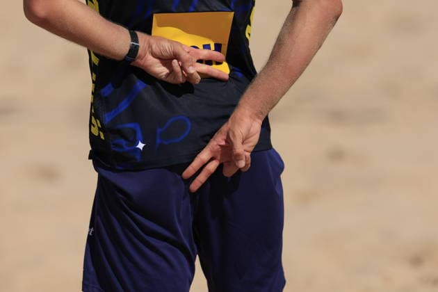 MALMÖ, SWEDEN 20260710 Alfred Mjörnheim signals to Jacob Hölting Nilsson during the Beach Pro Tour Futures volleyball tournament at Ribersborgsstranden in Malmö. MALMÖ SWEDEN x10600x *** MALMÖ, SWEDEN July 10, 2026 Alfred Mjörnheim signals to Jacob Hölting Nilsson during the Beach Pro Tour Futures volleyball tournament at Ribersborgsstranden in Malmö, MALMÖ, SWEDEN x10600x  Copyright: xAndreasxHillergren TTx BEACH VOLLEYBALL TOURNAMENT STARTS IN MALMÖ
