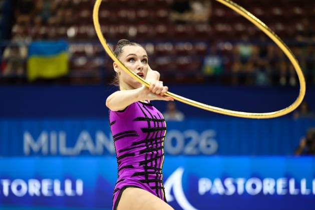 IPA86562122 - IKAN Anastasiia (UKR) during the Rhythmic gymnastics, Rhythmische Sportgymnastik, RSG World Cup Final at the Unipol Forum, Milan, Italy, on July 10, 2026, during the Rhythmic Gymnastics - FIG World Cup 2026, Gymnastics in Assago (MI), Italy, July 10, 2026  Copyright: xValerioxOrigo IPAxSportx xx 86562122