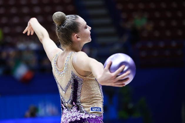 IPA86562123 - Viktoria STEINFELD (GER) during the Rhythmic gymnastics, Rhythmische Sportgymnastik, RSG World Cup Final at the Unipol Forum, Milan, Italy, on July 10, 2026, during the Rhythmic Gymnastics - FIG World Cup 2026, Gymnastics in Assago (MI), Italy, July 10, 2026  Copyright: xValerioxOrigo IPAxSportx xx 86562123