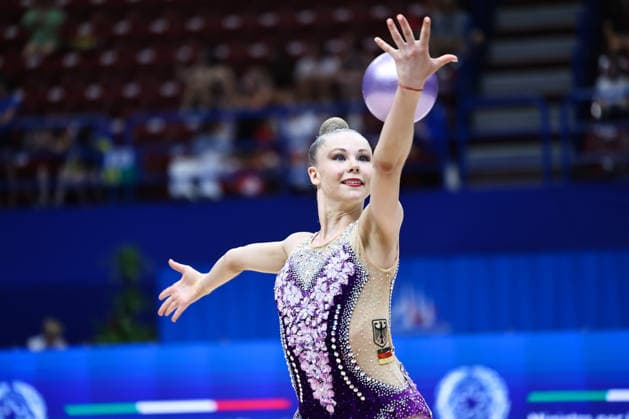 IPA86562148 - Viktoria STEINFELD (GER) during the Rhythmic gymnastics, Rhythmische Sportgymnastik, RSG World Cup Final at the Unipol Forum, Milan, Italy, on July 10, 2026, during the Rhythmic Gymnastics - FIG World Cup 2026, Gymnastics in Assago (MI), Italy, July 10, 2026  Copyright: xValerioxOrigo IPAxSportx xx 86562148