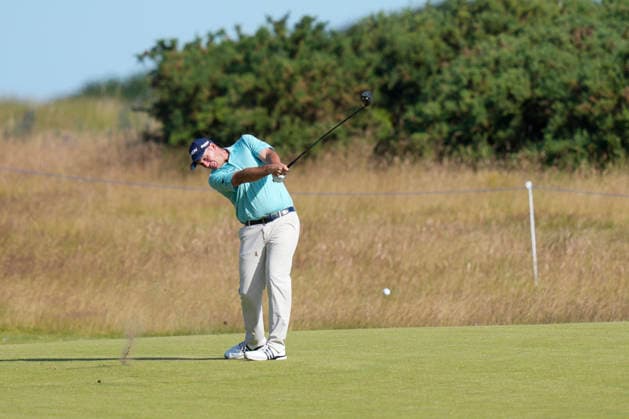 NORTH BERWICK, SCOTLAND - JULY 10: Sepp Straka plays from the eleventh fairway during Round 2 of the Genesis Scottish Open at the Renaissance Club, North Berwick on July 10, 2026 in North Berwick, Scotland Genesis Scottish Open Round 2