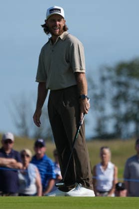 RECORD DATE NOT STATED 10th July 2026; The Renaissance Club, North Berwick, East Lothian, Scotland: Genesis Scottish Open Golf, Day Two; Tommy Fleetwood watches a putt on the 11th hole during the second round of the Genesis Scottish Open AlecxBrown
