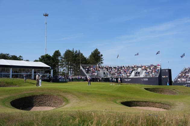 RECORD DATE NOT STATED 10th July 2026; The Renaissance Club, North Berwick, East Lothian, Scotland: Genesis Scottish Open Golf, Day Two; Scottie Scheffler makes a birdie putt on the 15th hole at The Renaissance Club during the second round of the Genesis Scottish Open AlecxBrown
