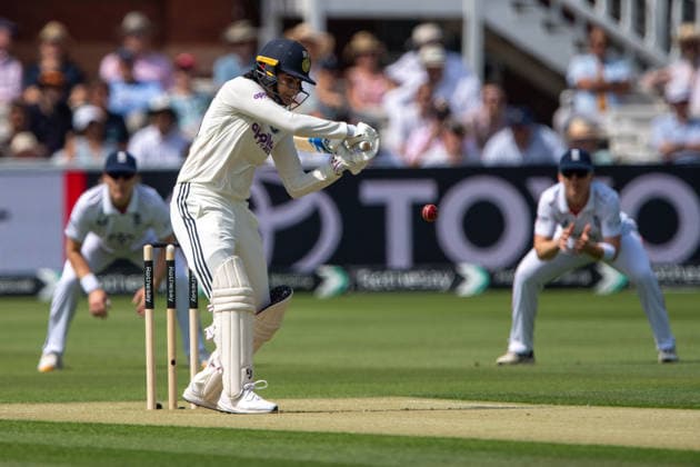 LONDON, ENGLAND - July 10: Smriti Mandhana (vc) of India cuts the ball square during day 1 of the Rothesay Test Match between England Women and India Women at Lord’s Cricket Ground on July 10th, 2026 in London, England. (Photo by Mike Turner Sports Press Photo)  Copyright: xMikexTurnerx xSPPx Sportspressphoto_SPR188335