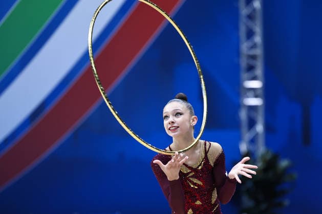 IPA86565558 - Eva KOVSHOVA (RUS) during the Rhythmic gymnastics, Rhythmische Sportgymnastik, RSG World Cup Final at the Unipol Forum, Milan, Italy, on July 10, 2026, during the Rhythmic Gymnastics - FIG World Cup 2026, Gymnastics in Assago (MI), Italy, July 10, 2026  Copyright: xValerioxOrigo IPAxSportx xx 86565558
