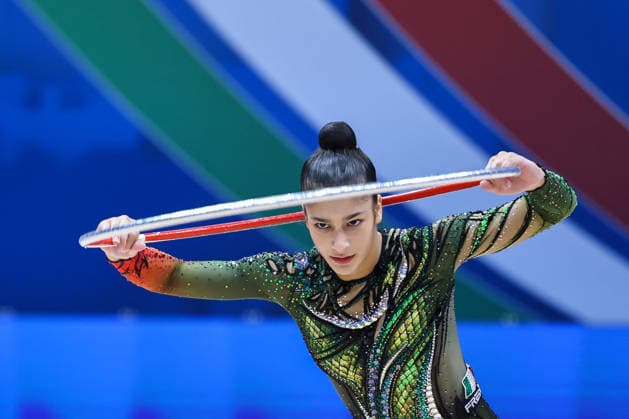 OTHER - Gymnastics - Rhythmic gymnastics, Rhythmische Sportgymnastik, RSG - 2026 FIG World Cup Photo by IPA ABACAPRESS.COM86565833 - Sofia RAFFAELI (ITA) during the Rhythmic Gymnastics World Cup Final at the Unipol Forum, Milan, Italy, on July 10, 2026, during the Rhythmic Gymnastics - FIG World Cup 2026, Gymnastics in Assago (MI), Italy, July 10, 2026 Assago (MI) Italy  Copyright: xIPAxSport ABACAx