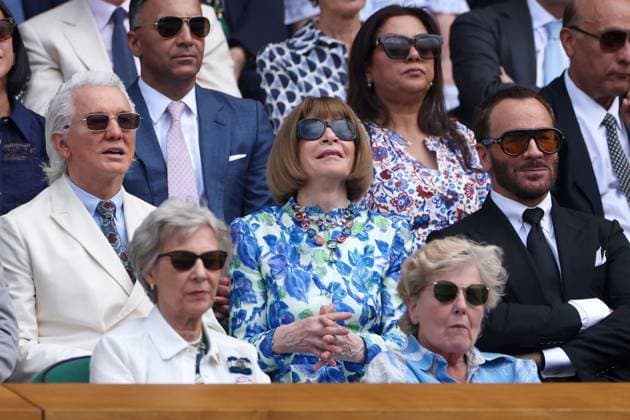 Baz Luhrmann, Anna Wintour and Tom Ford in the Royal Box on Centre Court Wimbledon Tennis Championships, Day 12, The All England Lawn Tennis and Croquet Club, London, UK - 10 Jul 2026London The All England Lawn Tennis and United Kingdom  Copyright: xEllaxLing Shutterstockx 16981028ah