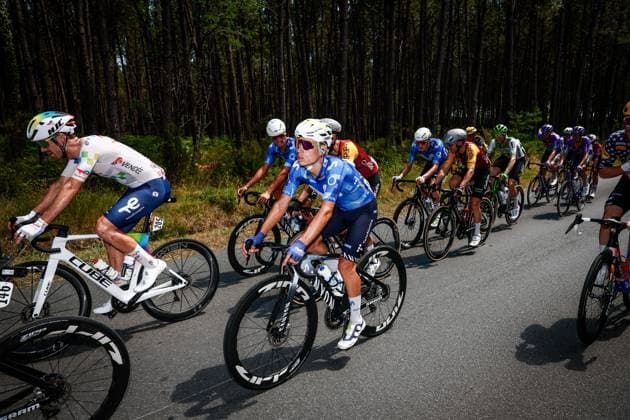 Spanish Raul Garcia Pierna of Movistar Team pictured in action during stage 7 of the 2026 Tour de France cycling race, 175km from Hagetmau to Bordeaux, on Friday 10 July 2026. The 113th edition of the Tour de France starts on Saturday 4 July in Barcelona, Spain, and will finish in Paris, France on the 26th of July. POOLxLUCAxBETTINI  x180880301x