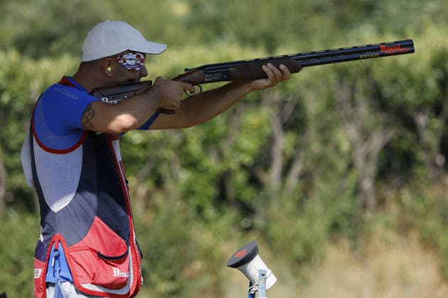 OTHER - Shooting - ISSF World Cup Shotgun Photo by IPA ABACAPRESS.COM86568625 - Josip Glasnovic of Croatia shoots during the fourth day of the ISSF World Cup Shotgun competition at the Concaverde Shooting Range on July 10, 2026, in Lonato del Garda, Italy. Lonato del Garda Italy  Copyright: xIPAxSport ABACAx