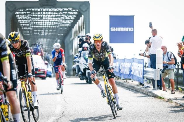 Italian Edoardo Affini of Team Visma-Lease a Bike pictured in action during stage 7 of the 2026 Tour de France cycling race, 175km from Hagetmau to Bordeaux, on Friday 10 July 2026. The 113th edition of the Tour de France starts on Saturday 4 July in Barcelona, Spain, and will finish in Paris, France on the 26th of July. POOLxLUCAxBETTINI  x180885833x