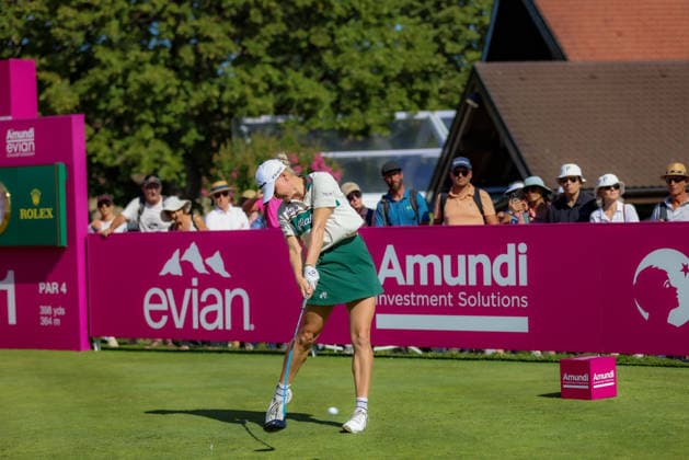 EVIAN-LES-BAINS, FRANCE - 10.07.2026: Charley Hull (ENG) of The Amundi Evian Championship at the Evian Resort Golf Club on July 10, 2026 in Evian-les-Bains, France.