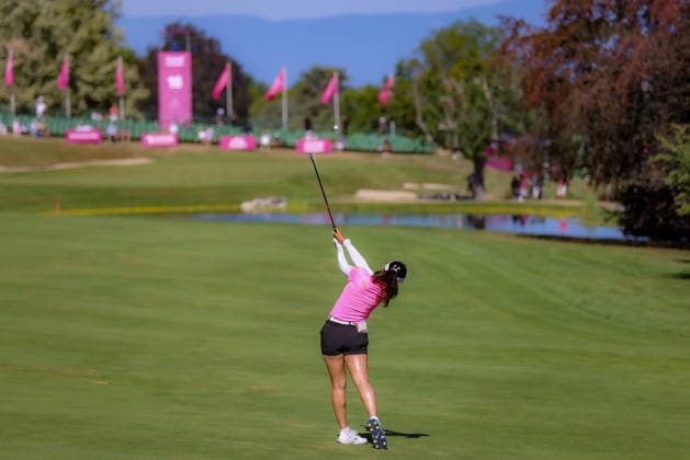 EVIAN-LES-BAINS, FRANCE - 10.07.2026: Jeeno Thitikul (THA) of The Amundi Evian Championship at the Evian Resort Golf Club on July 10, 2026 in Evian-les-Bains, France.