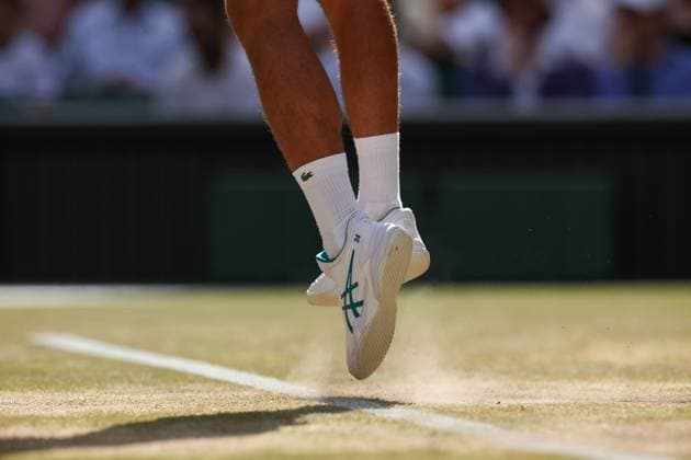 Novak Djokovic with the 24 detail on his trainers Wimbledon Tennis Championships, Day 12, The All England Lawn Tennis and Croquet Club, London, UK - 10 Jul 2026London The All England Lawn Tennis and United Kingdom  Copyright: xEllaxLing Shutterstockx 16981028dr