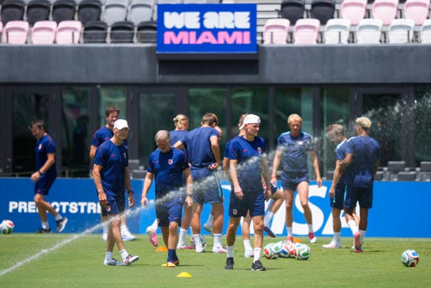 World Cup 2026 Fort Lauderdale, Florida , USA 20260710. Erling Braut Haaland training with the Norwegian men s national football team at Inter Miami CF Stadium. Photo: Fredrik Varfjell NTB Fort Lauderdale, Florida United States EDITORIAL USE ONLY. RESTRICTED USE FOR BETTING COMPANIES Ref:_SPOw5uIPcdqGyY.jpg *** 2026 World Cup, Fort Lauderdale, Florida, USA 20260710 Erling Braut Haaland training with the Norwegian men’s national soccer team at Inter Miami CF Stadium. Photo: Fredrik Varfjell, NTB. Fort Lauderdale, Florida, United States. EDITORIAL USE ONLY. RESTRICTED USE FOR BETTING COMPANIES.  Copyright: xFredrikxVarfjellx xNTBx