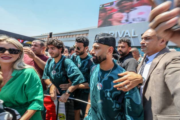 Egypt national football team welcomed back home after 2026 FIFA World Cup, WM, Weltmeisterschaft, Fussball elimination EL-ALAMEIN, EGYPT - JULY 10: Mohammed Salah is seen as fans gather to welcome members of the Egypt National Football Team upon their arrival at El-Alamein Airport after being eliminated by Argentina from the 2026 FIFA World Cup, in El-Alamein, Egypt, on July 10, 2026. Mohamed Elshahed Anadolu El-Alamein Egypt. Editorial use only. Please get in touch for any other usage.  Copyright: x2026xAnadoluxMohamedxElshahedx