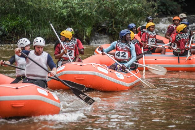 2026 World Rafting Cup in Kenya SAGANA, KENYA - JULY 10: Athletes compete on the Sagana stage of the Tana River, one of the international rafting courses, during the 2026 World Rafting Cup hosted in the town of Sagana within Kirinyaga County, north of Kenya s capital Nairobi, on July 10, 2026. The competition, running from July 5 to 12, features participation from numerous countries including Italy, Burundi, the Czech Republic, Japan, Morocco, Nigeria, and Uganda. Gerald Anderson Anadolu Sagana Kenya. Editorial use only. Please get in touch for any other usage.  Copyright: x2026xAnadoluxGeraldxAndersonx