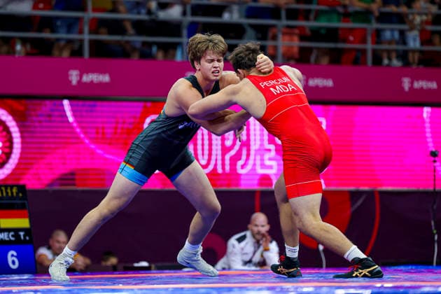 2025 U23 Wrestling World Championships 97kg FS - Tom Ulamec (GER) df. Vitalie Perciun (MDA) *** 2025 U23 Wrestling World Championships, 97kg Freestyle: Tom Ulamec (GER) defeated Vitalie Perciun (MDA)